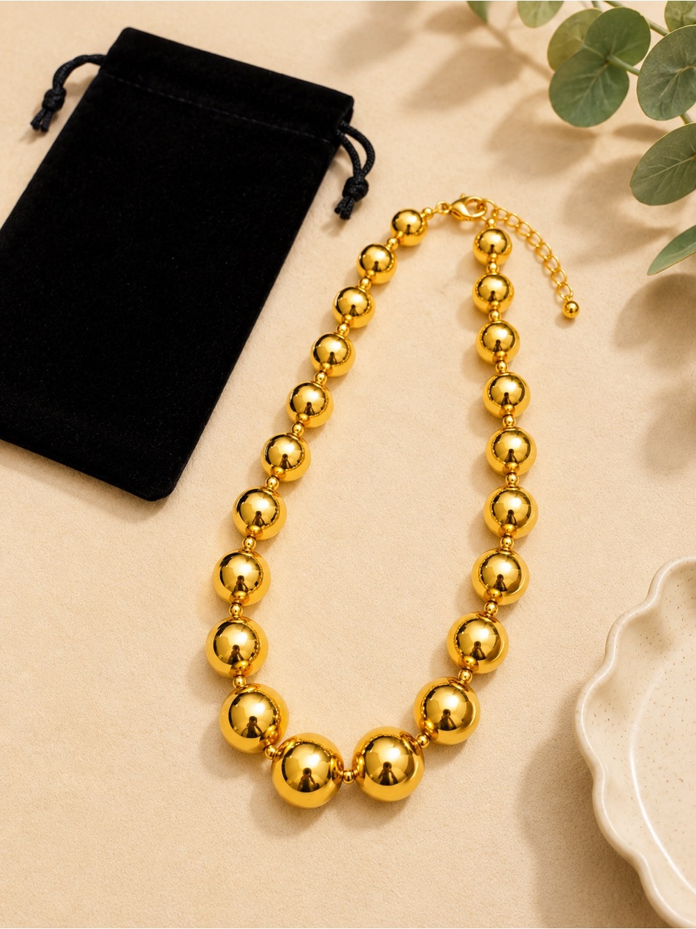 Golden Beaded Necklace